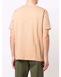 Мужская светло-коричневая футболка с круглым вырезом с принтом от A.P.C.