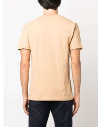 Мужская светло-коричневая футболка с круглым вырезом с принтом от Moschino