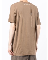 Мужская светло-коричневая футболка с круглым вырезом с принтом от 11 By Boris Bidjan Saberi