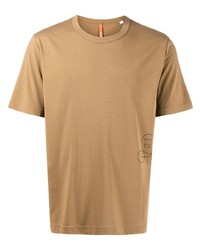 Мужская светло-коричневая футболка с круглым вырезом с принтом от Norse Projects