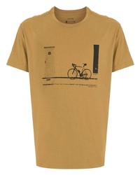 Мужская светло-коричневая футболка с круглым вырезом с принтом от OSKLEN