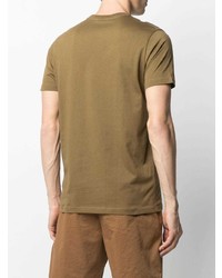 Мужская светло-коричневая футболка с круглым вырезом с принтом от PS Paul Smith