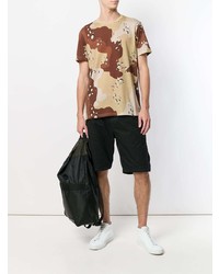 Мужская светло-коричневая футболка с круглым вырезом с принтом от CHRISTOPHER RAEBURN