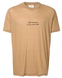 Мужская светло-коричневая футболка с круглым вырезом с принтом от Song For The Mute
