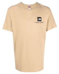 Мужская светло-коричневая футболка с круглым вырезом с принтом от The North Face