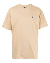 Мужская светло-коричневая футболка с круглым вырезом от A Bathing Ape