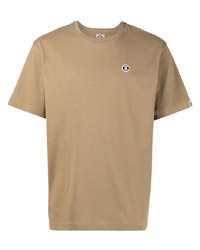 Мужская светло-коричневая футболка с круглым вырезом от AAPE BY A BATHING APE