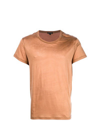 Мужская светло-коричневая футболка с круглым вырезом от Ann Demeulemeester