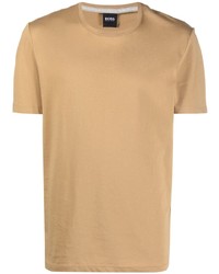 Мужская светло-коричневая футболка с круглым вырезом от BOSS