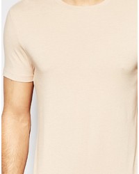 Мужская светло-коричневая футболка с круглым вырезом от Asos