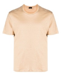 Мужская светло-коричневая футболка с круглым вырезом от Brioni