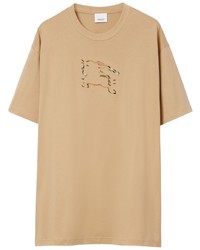 Мужская светло-коричневая футболка с круглым вырезом от Burberry
