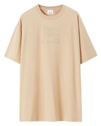 Мужская светло-коричневая футболка с круглым вырезом от Burberry