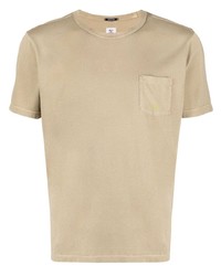 Мужская светло-коричневая футболка с круглым вырезом от C.P. Company