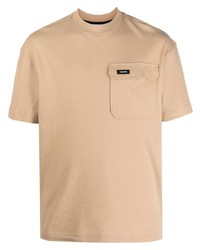 Мужская светло-коричневая футболка с круглым вырезом от Calvin Klein