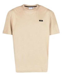 Мужская светло-коричневая футболка с круглым вырезом от Calvin Klein