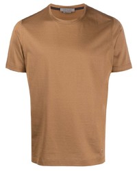 Мужская светло-коричневая футболка с круглым вырезом от Corneliani