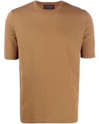 Мужская светло-коричневая футболка с круглым вырезом от Dell'oglio
