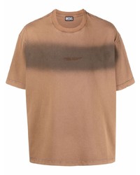 Мужская светло-коричневая футболка с круглым вырезом от Diesel