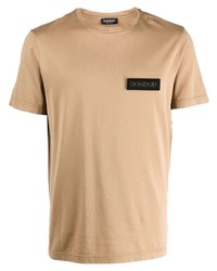 Мужская светло-коричневая футболка с круглым вырезом от Dondup
