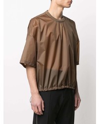 Мужская светло-коричневая футболка с круглым вырезом от DSQUARED2