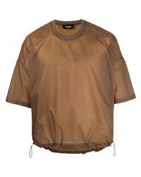 Мужская светло-коричневая футболка с круглым вырезом от DSQUARED2