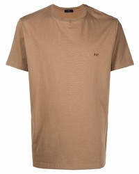 Мужская светло-коричневая футболка с круглым вырезом от Fay
