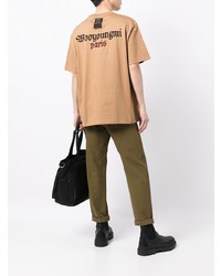 Мужская светло-коричневая футболка с круглым вырезом от Wooyoungmi
