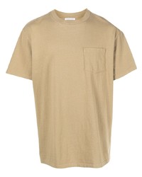 Мужская светло-коричневая футболка с круглым вырезом от John Elliott
