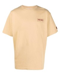 Мужская светло-коричневая футболка с круглым вырезом от Kenzo