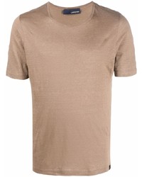 Мужская светло-коричневая футболка с круглым вырезом от Lardini