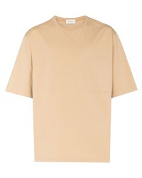 Мужская светло-коричневая футболка с круглым вырезом от Lemaire