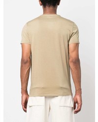 Мужская светло-коричневая футболка с круглым вырезом от Lacoste