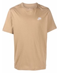 Мужская светло-коричневая футболка с круглым вырезом от Nike
