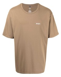 Мужская светло-коричневая футболка с круглым вырезом от Off Duty