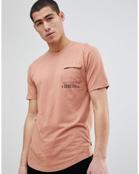 Мужская светло-коричневая футболка с круглым вырезом от ONLY & SONS