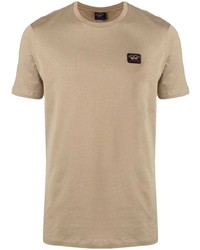 Мужская светло-коричневая футболка с круглым вырезом от Paul & Shark