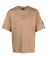 Мужская светло-коричневая футболка с круглым вырезом от Paul & Shark