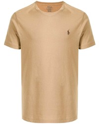 Мужская светло-коричневая футболка с круглым вырезом от Polo Ralph Lauren