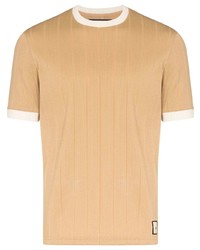 Мужская светло-коричневая футболка с круглым вырезом от Prevu