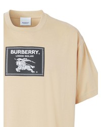 Мужская светло-коричневая футболка с круглым вырезом от Burberry