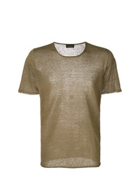 Мужская светло-коричневая футболка с круглым вырезом от Roberto Collina