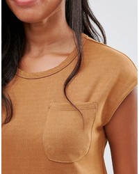 Женская светло-коричневая футболка с круглым вырезом от Glamorous
