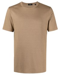 Мужская светло-коричневая футболка с круглым вырезом от Theory
