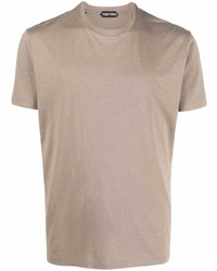 Мужская светло-коричневая футболка с круглым вырезом от Tom Ford
