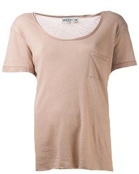 Женская светло-коричневая футболка с круглым вырезом от Wildfox Couture