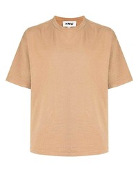 Мужская светло-коричневая футболка с круглым вырезом от YMC
