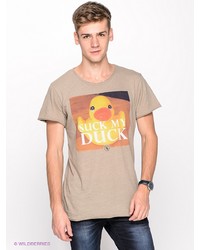Мужская светло-коричневая футболка с принтом от Boom Bap Wear