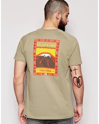 Мужская светло-коричневая футболка с принтом от The North Face