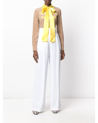 Светло-коричневая шелковая блузка от Givenchy